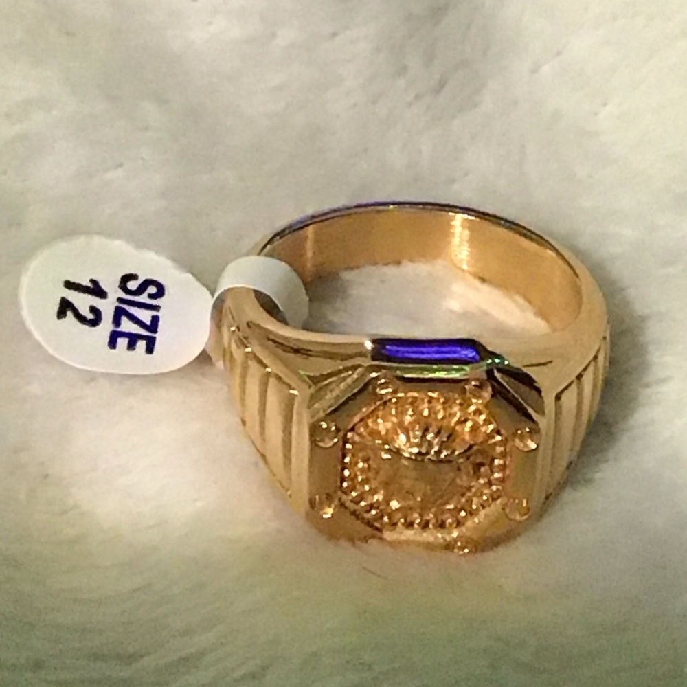 Gold Ring with Purple Accent